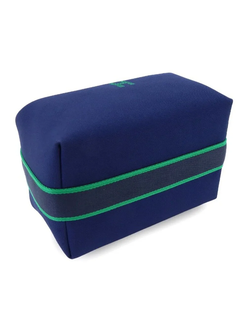 Hermes Brid-a-brac GM Hand Bag Toile H Blue Marine Green Silver